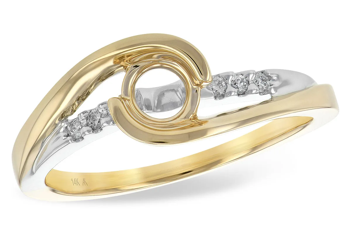 Diamond Semi-Mount Engagement Ring in yellow gold