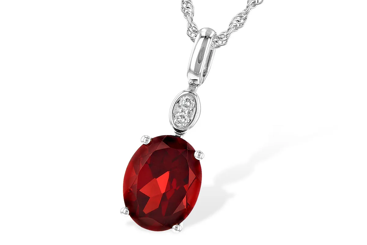 Garnet Necklace in white gold