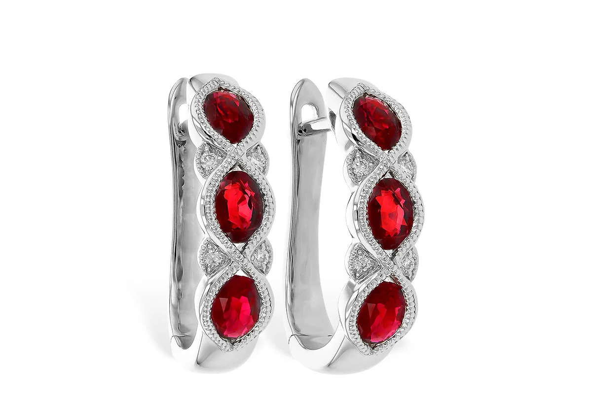 Ruby Earrings in white gold