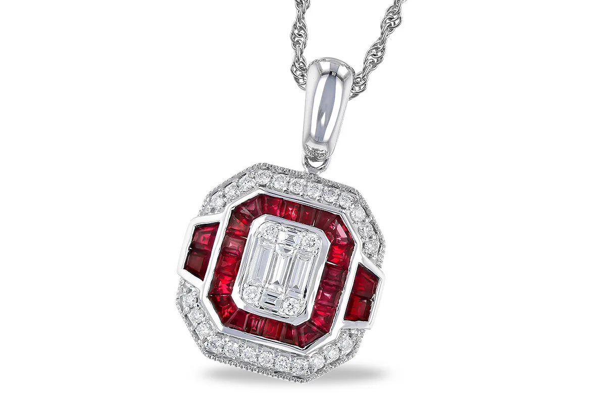 Ruby Necklace in white gold