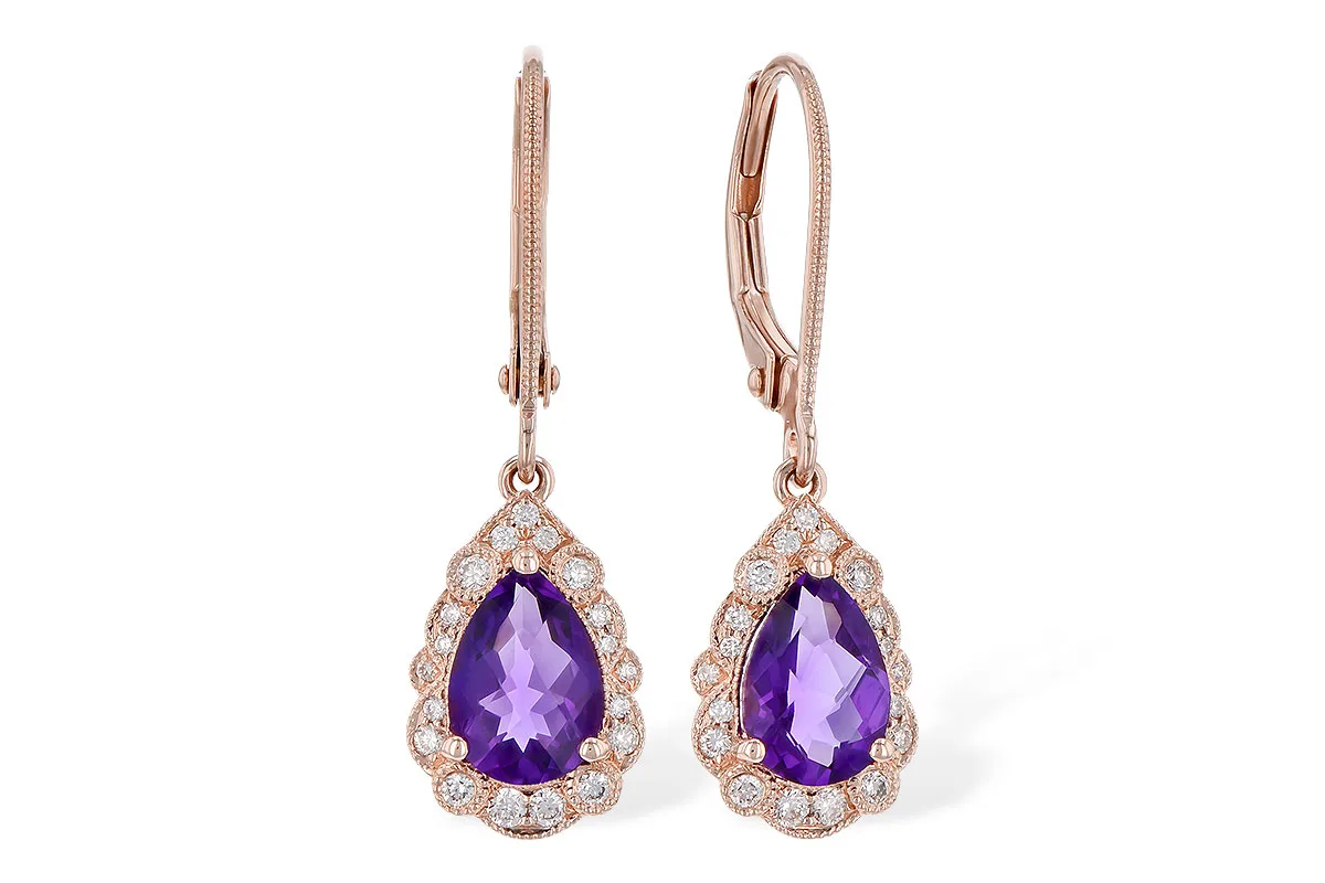 Amethyst Earrings in rose gold