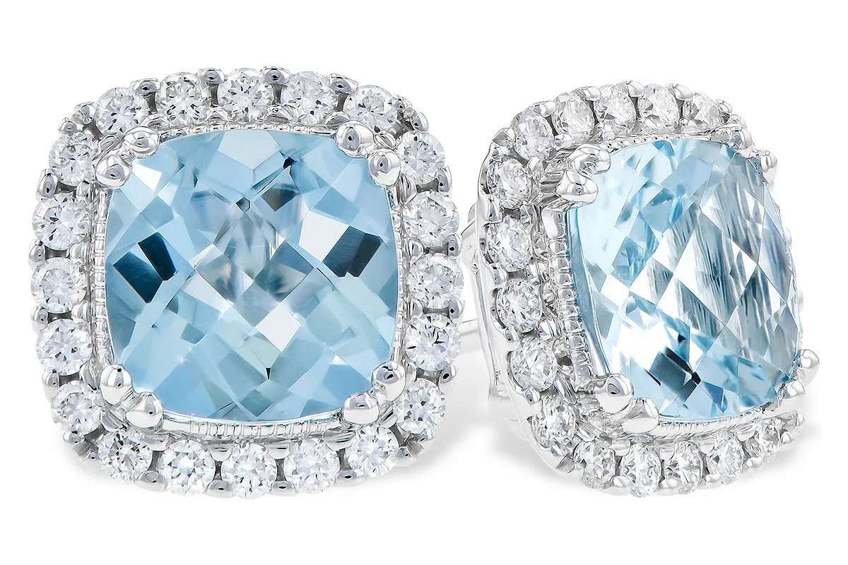 Aquamarine Earrings in white gold