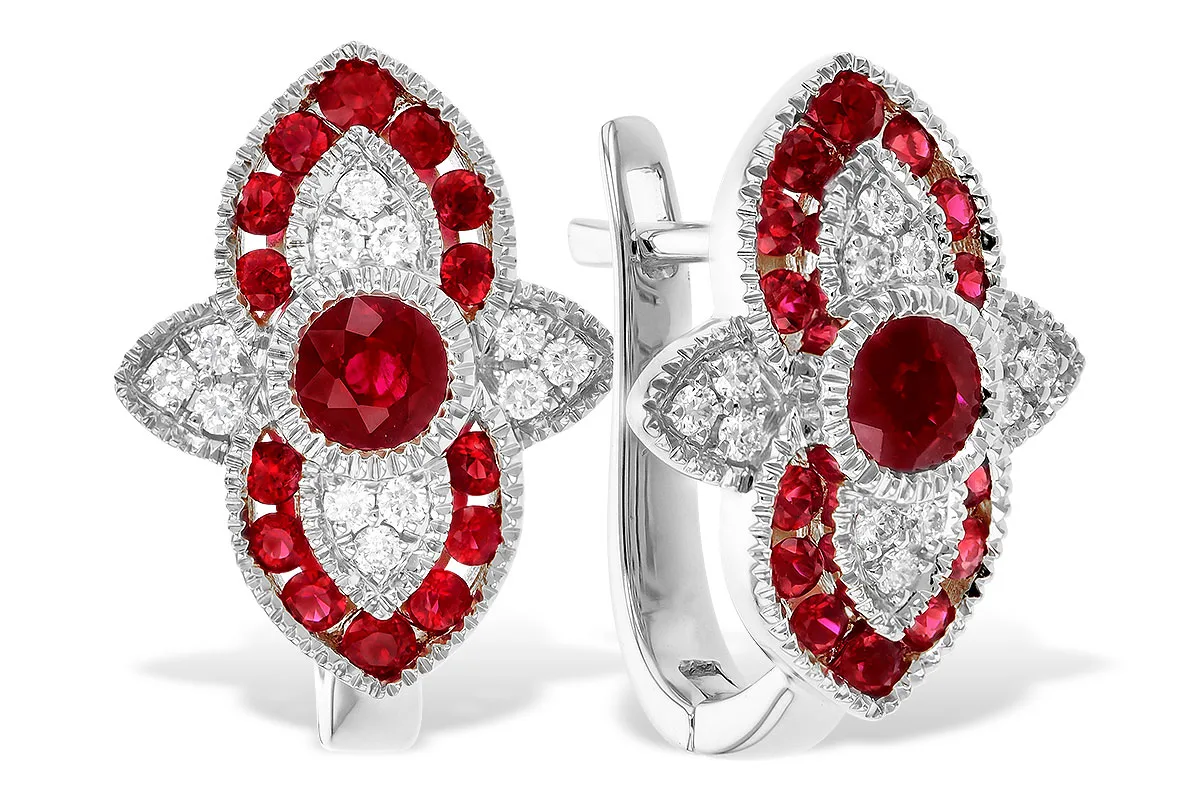 Ruby Earrings in white gold