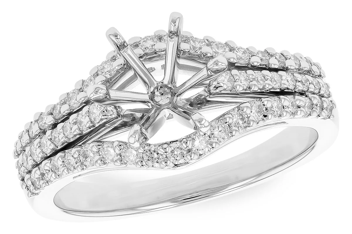 Diamond Semi-Mount Engagement Ring in white gold