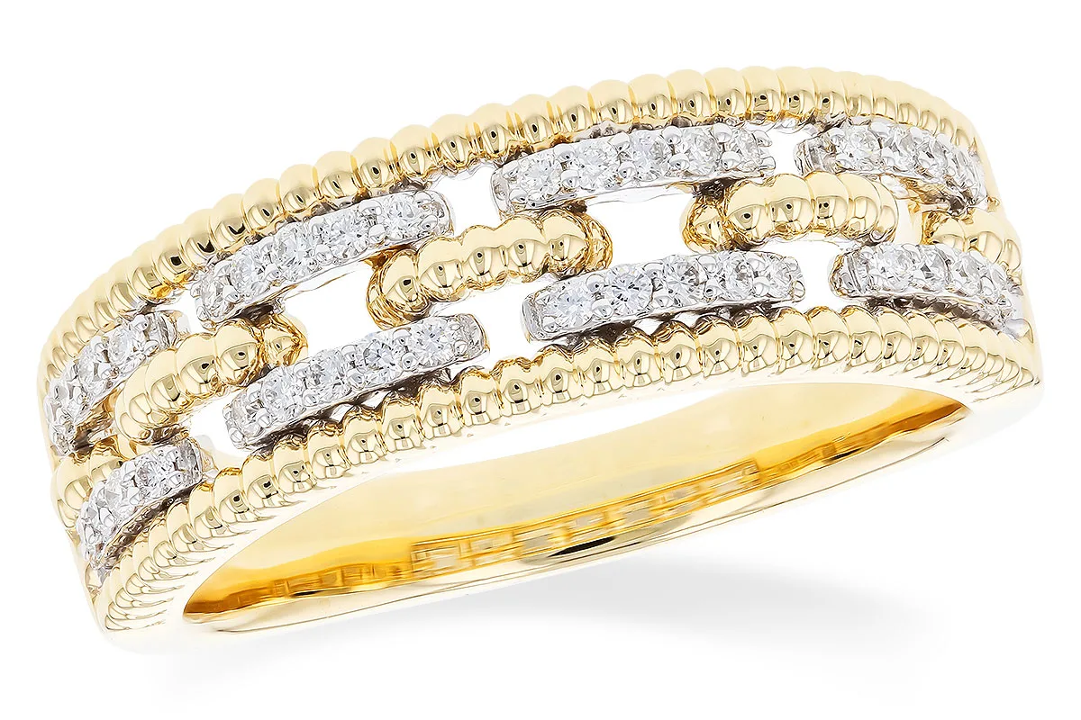 Diamond Wedding Band in yellow & white