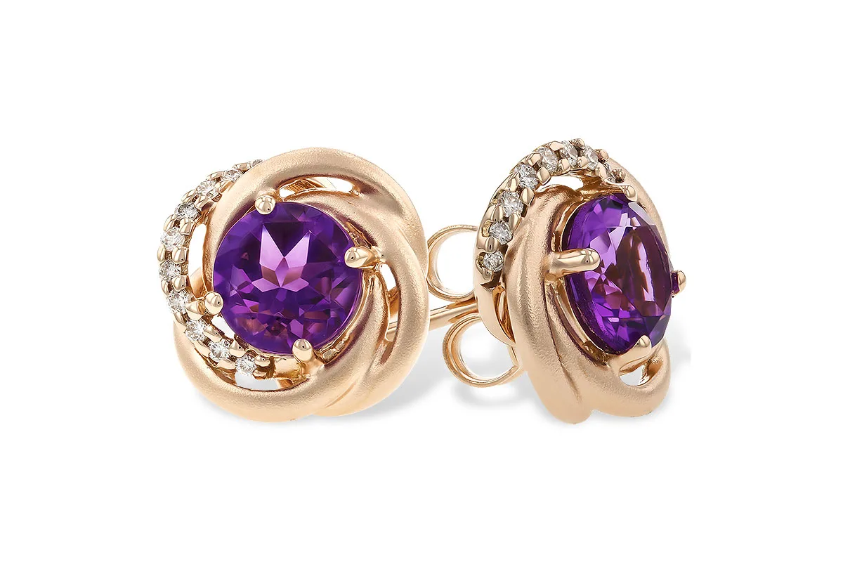 Amethyst Earrings in rose gold