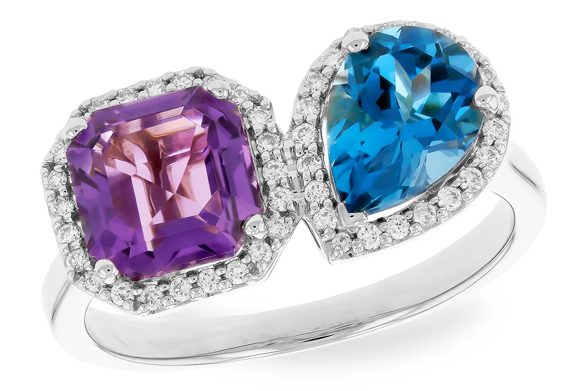 Semi-Precious Stone Ring in white gold