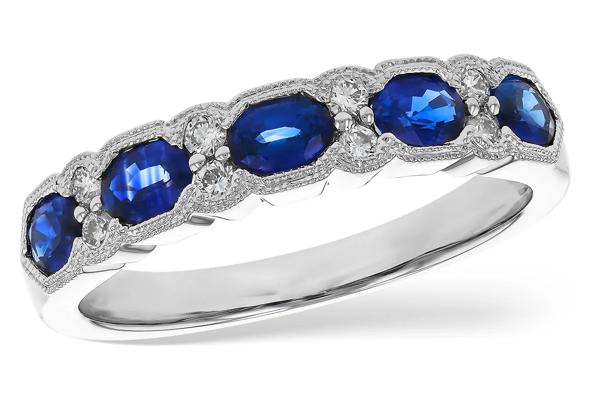 Sapphire Wedding Band in white gold