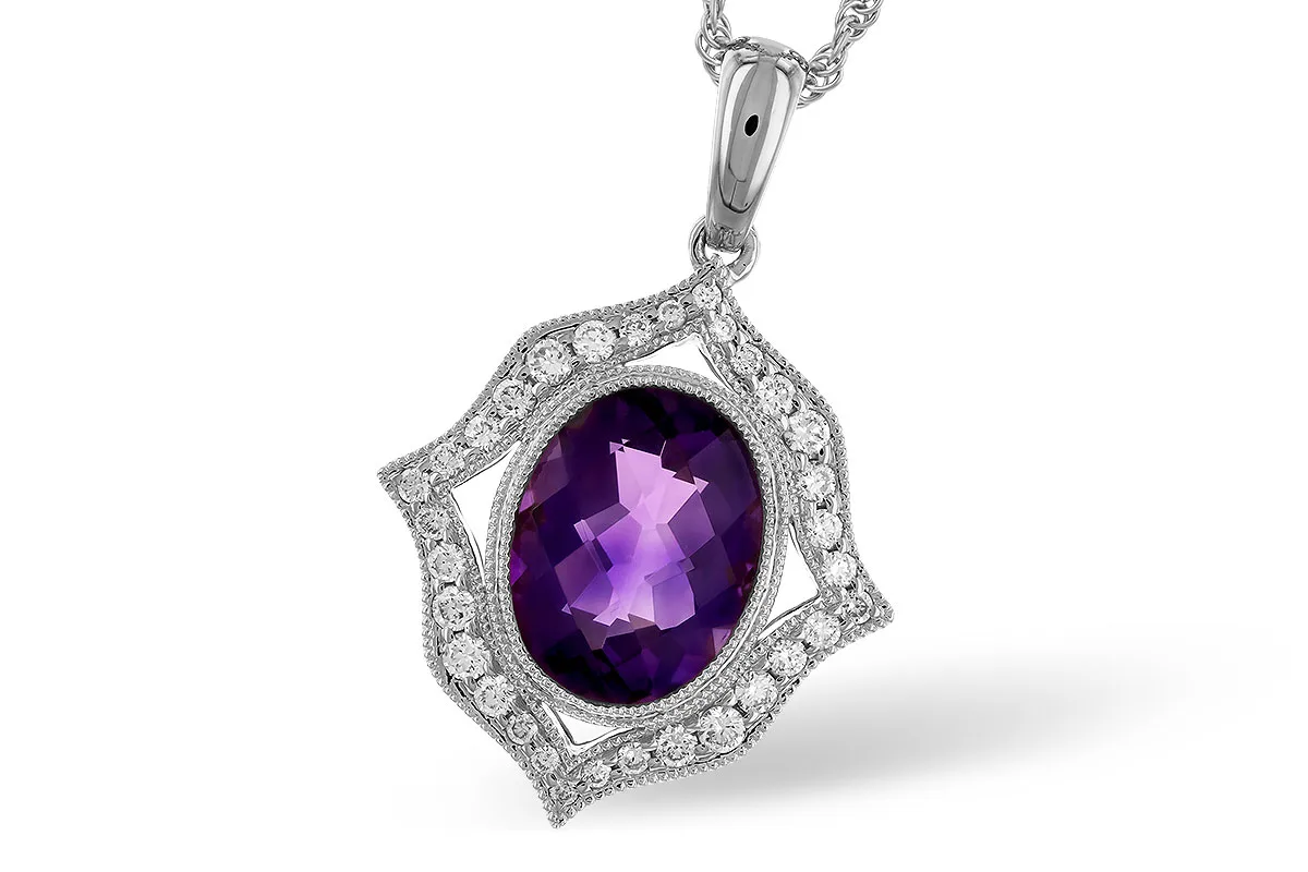 Amethyst Necklace in white gold