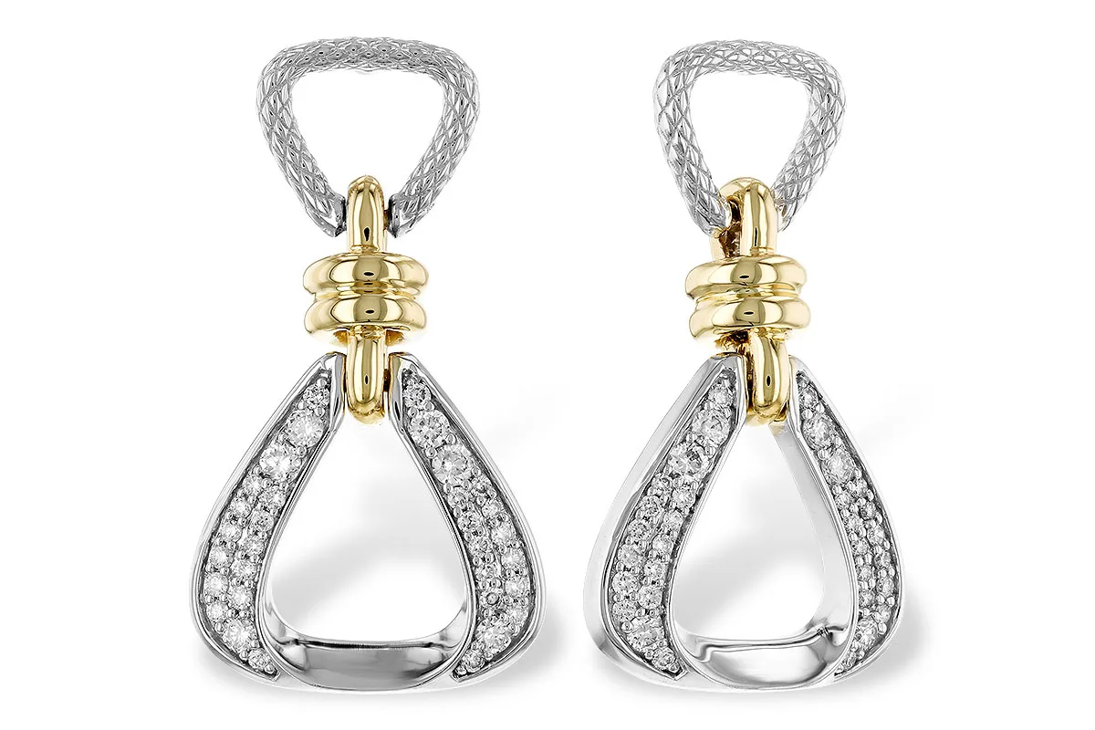 Diamond Earrings in yellow & white