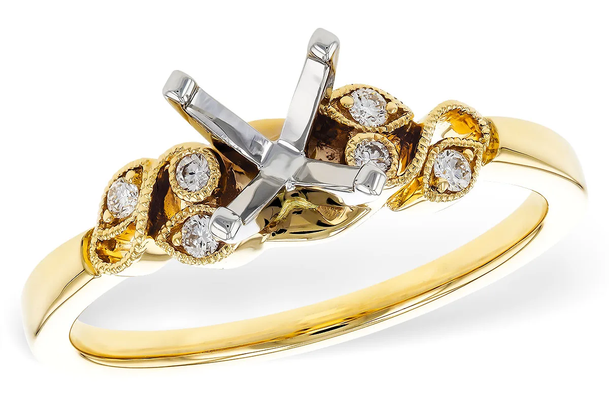 Diamond Semi-Mount Engagement Ring in yellow gold