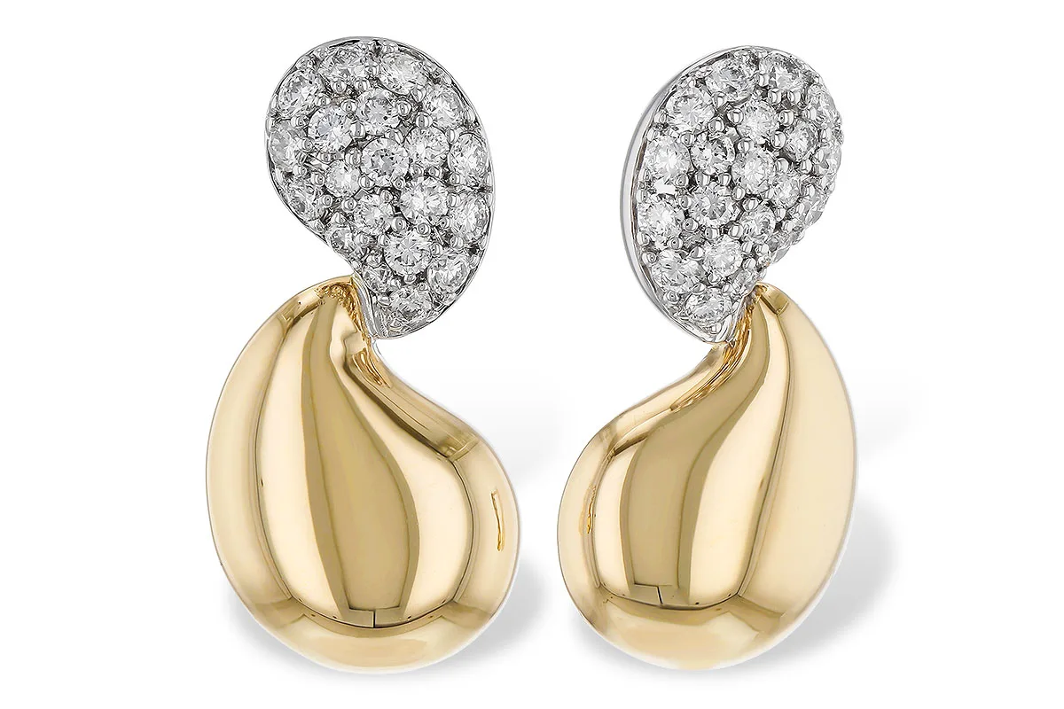 Diamond Earrings in yellow & white