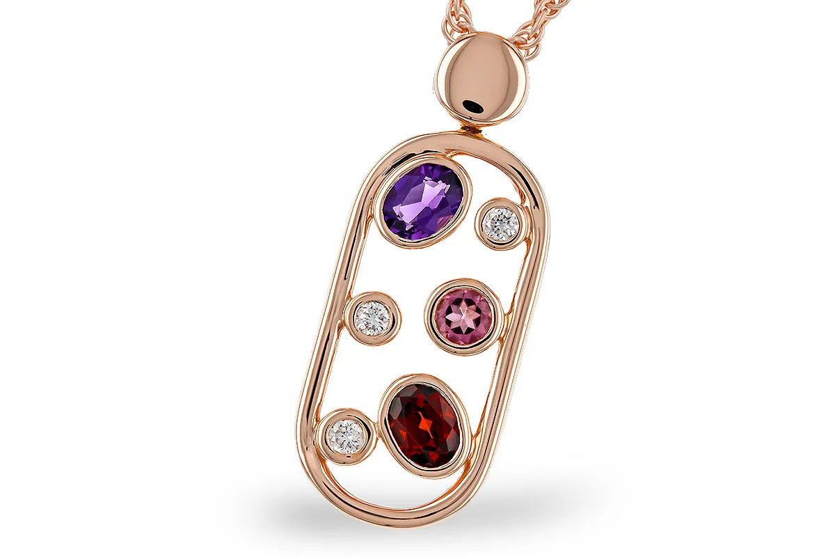 Semi-Precious Stone Necklace in rose gold