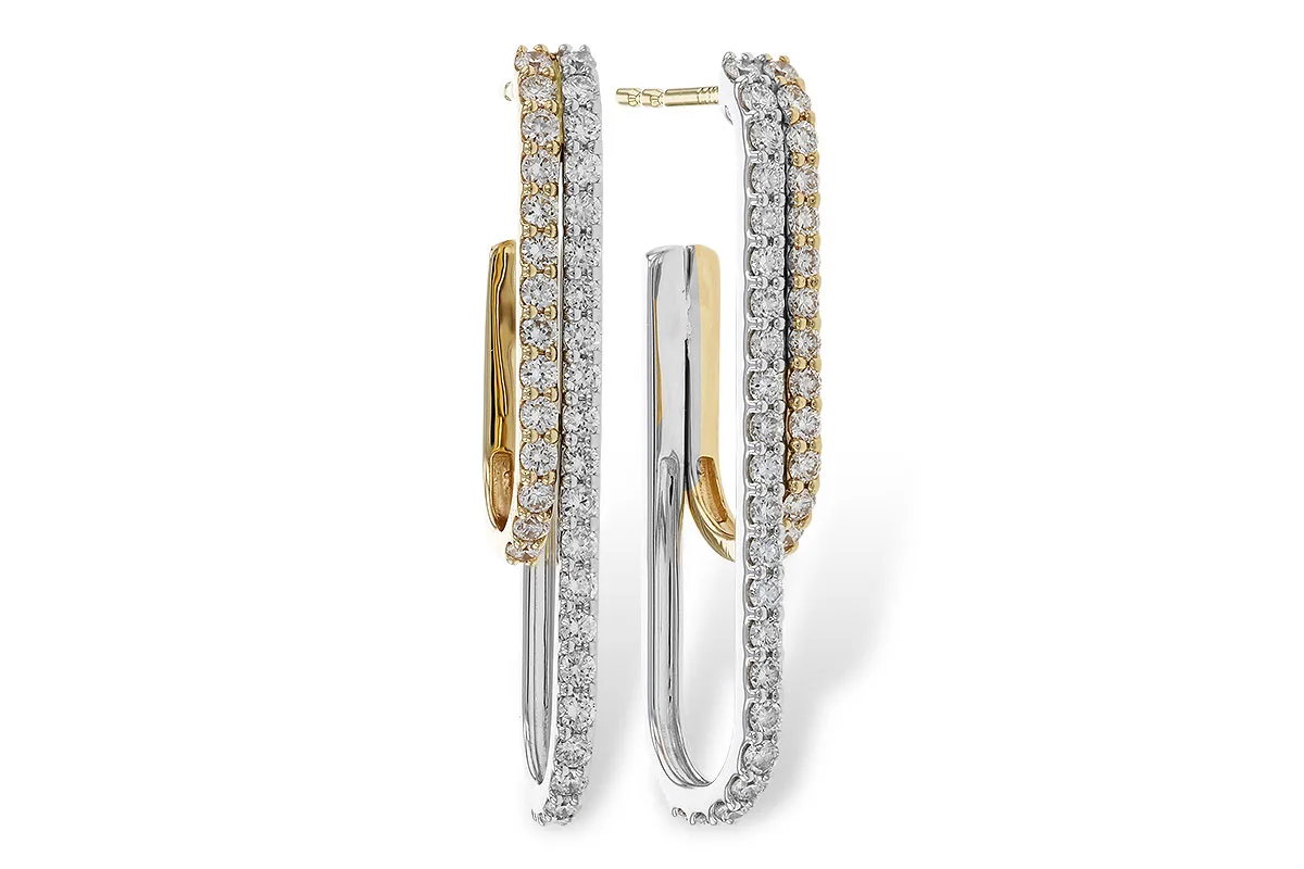 Diamond Earrings in yellow & white