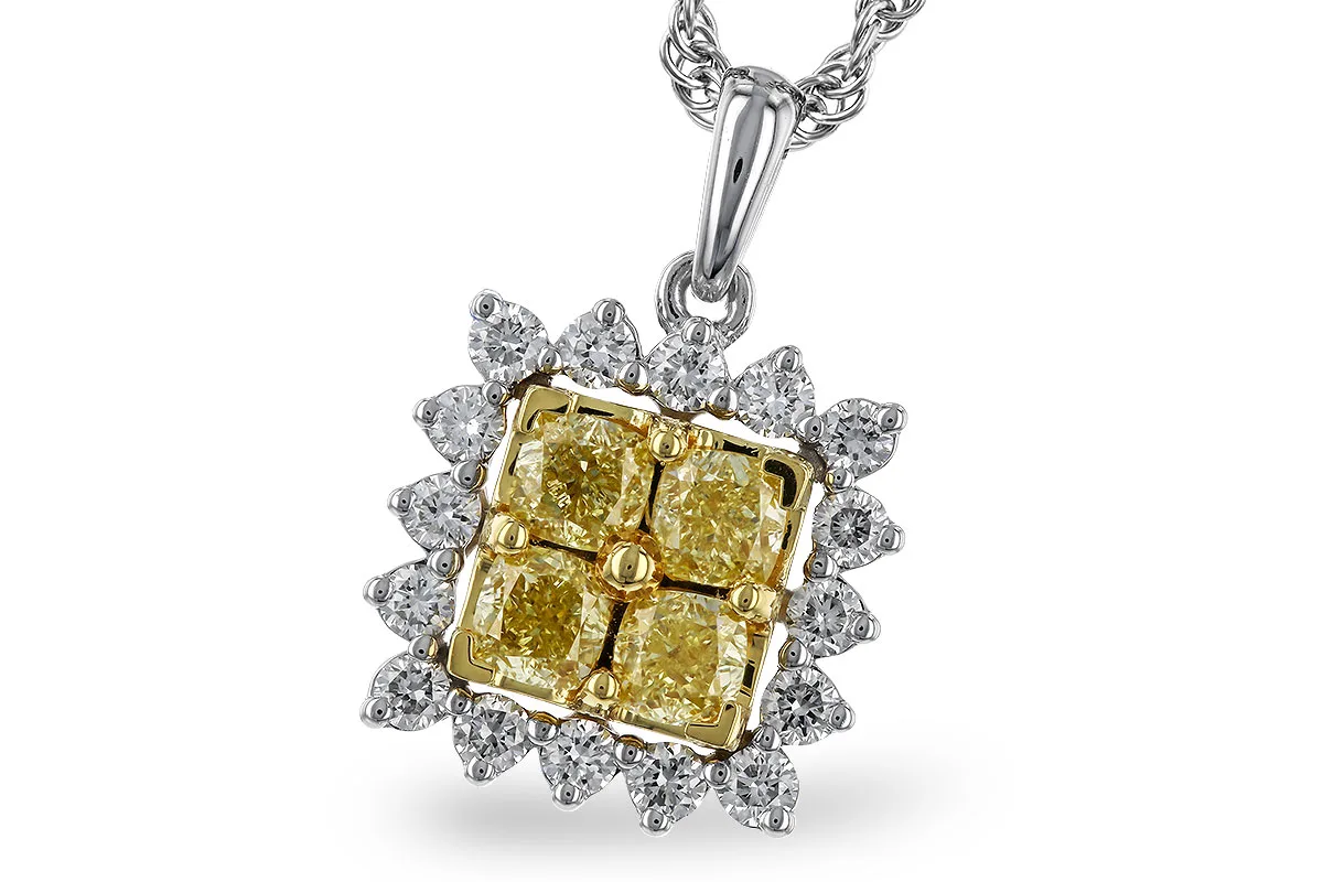 Diamond Fancy Necklace in yellow & white
