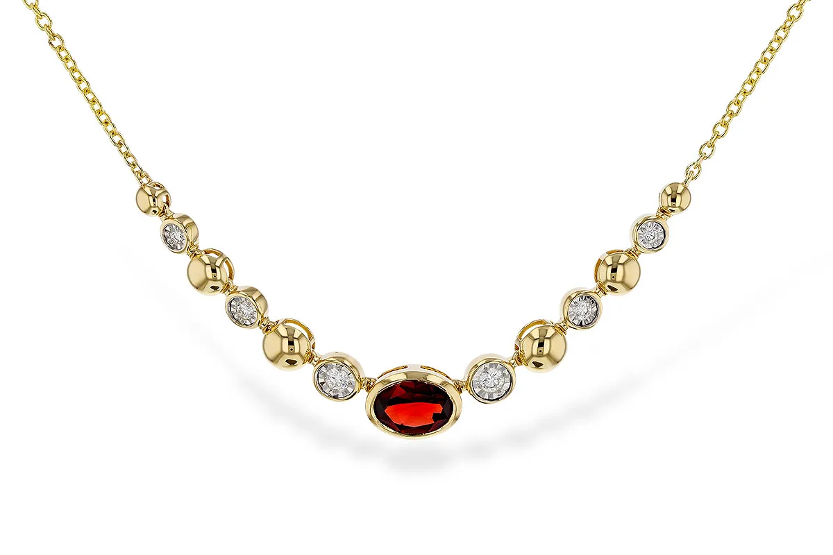 Garnet Necklace in yellow gold