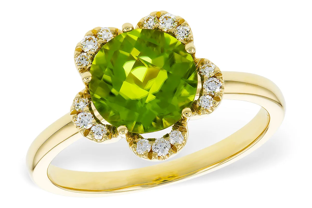 Peridot Ring in yellow gold
