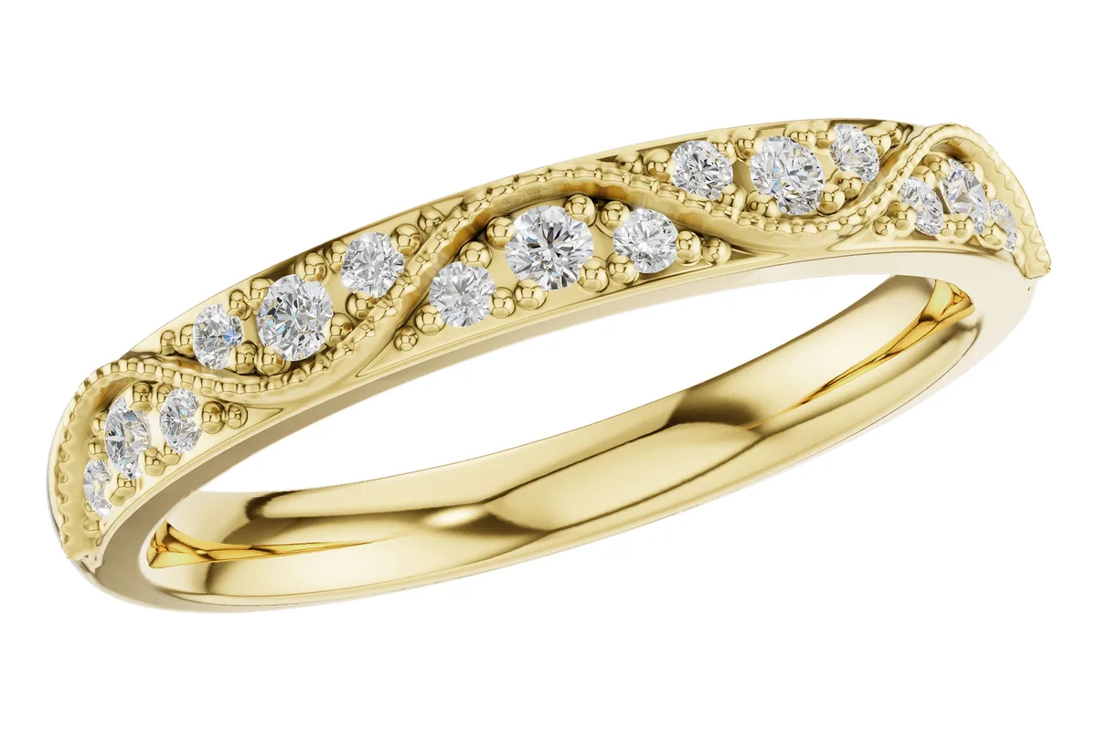 Diamond Wedding Band in yellow gold