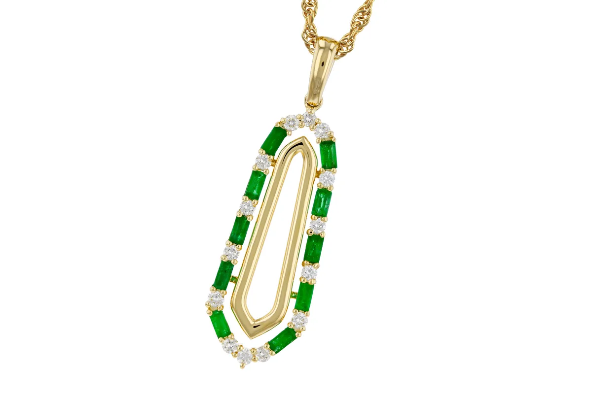 Emerald Necklace in yellow gold