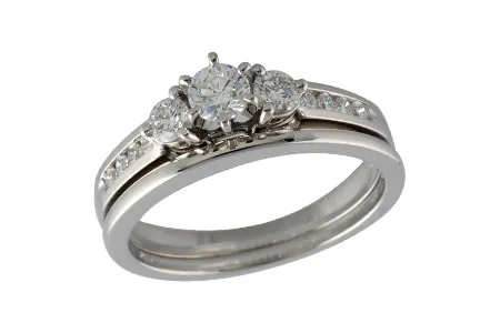 Diamond Semi-Mount Wedding Set in white gold