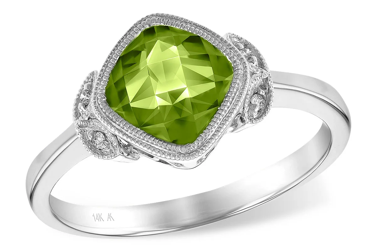 Peridot Ring in white gold