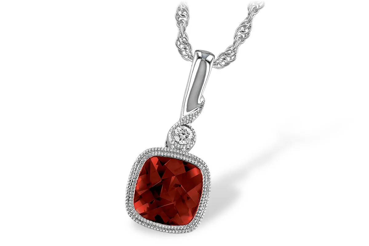 Garnet Necklace in white gold