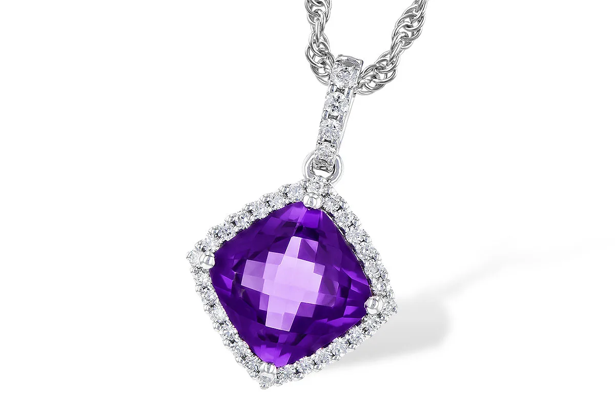 Amethyst Necklace in white gold