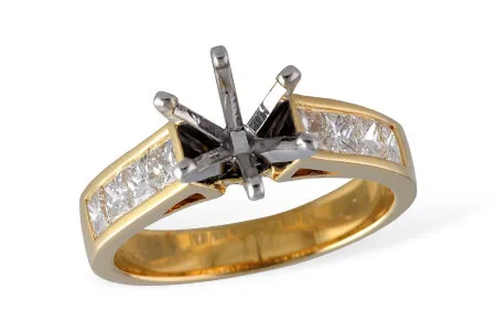 Diamond Semi-Mount Engagement Ring in yellow gold