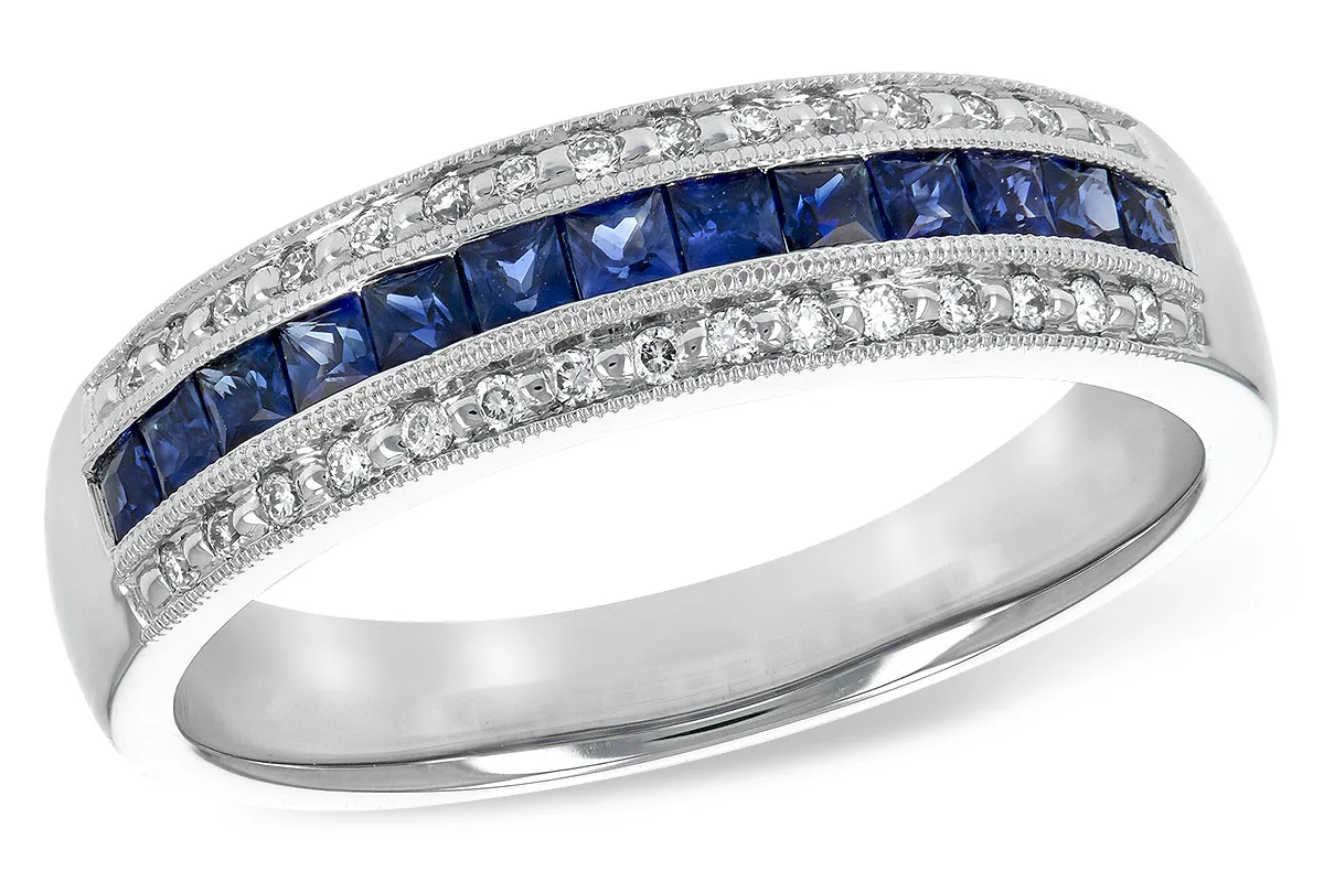 Sapphire Wedding Band in white gold