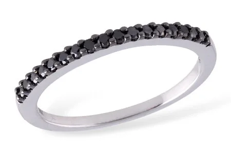 Black Diamond Wedding Band in white gold