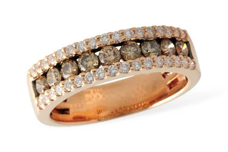Brown Diamond Wedding Band in rose gold