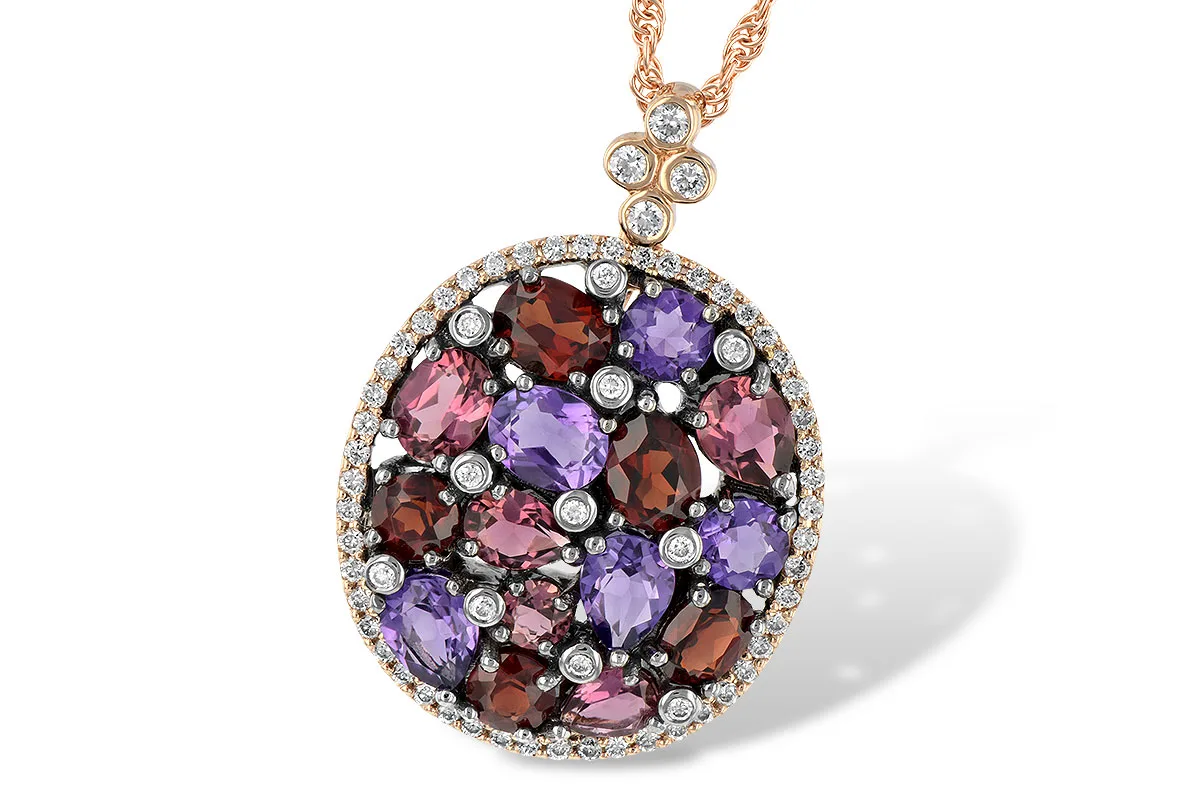 Semi-Precious Stone Necklace in rose gold