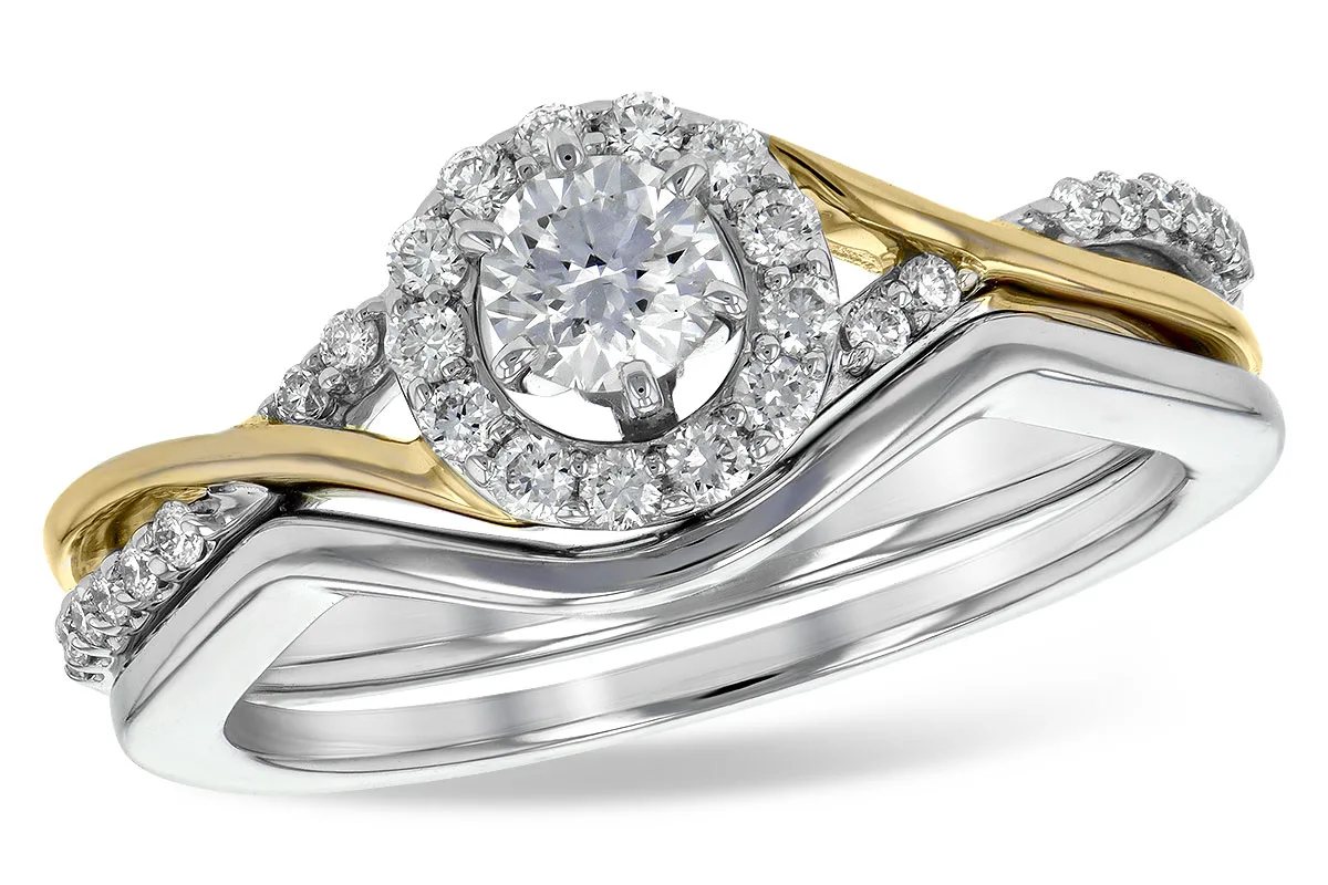 Diamond Wedding Set in two-tone (reversed)
