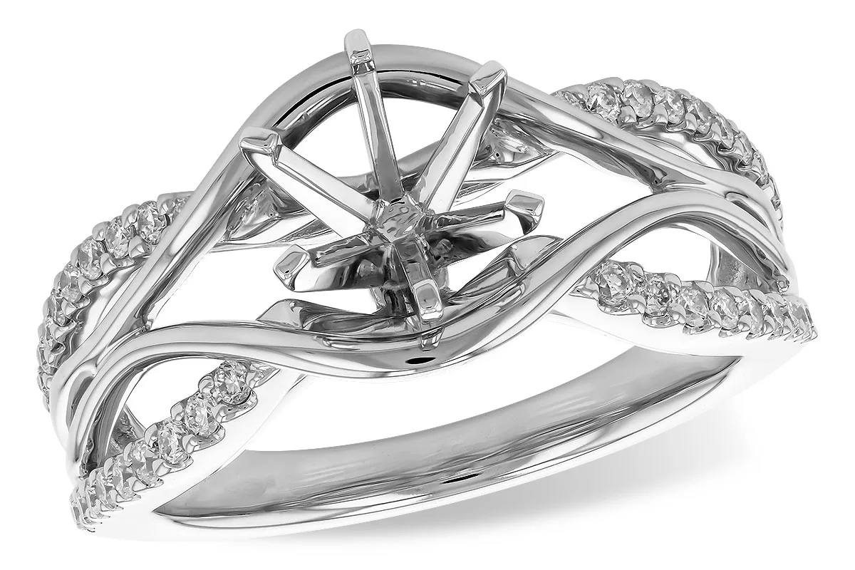 Diamond Semi-Mount Engagement Ring in white gold