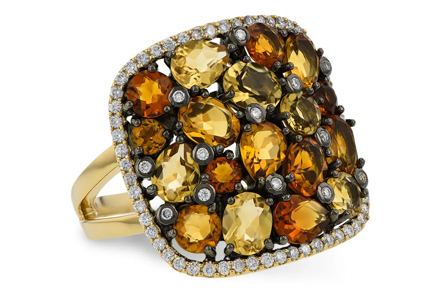 Citrine Ring in yellow gold