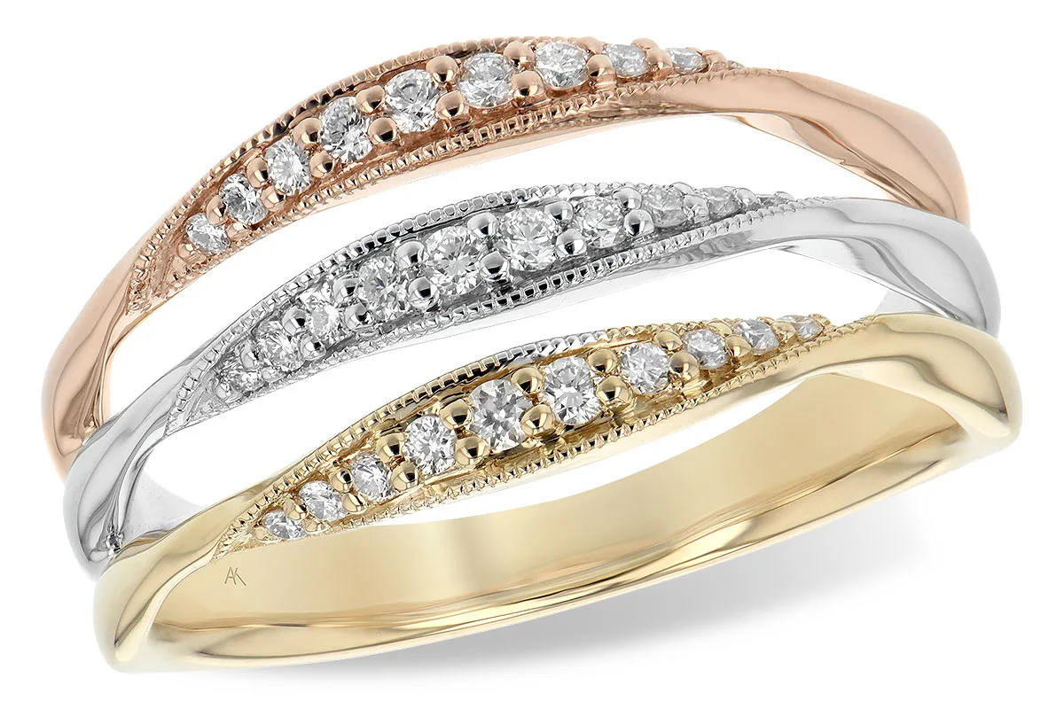 Diamond Ring in tri-color