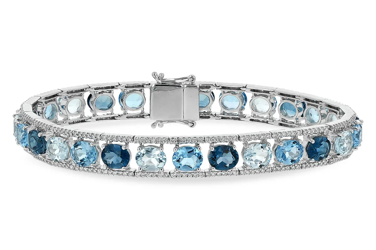 Blue Topaz Bracelet in white gold