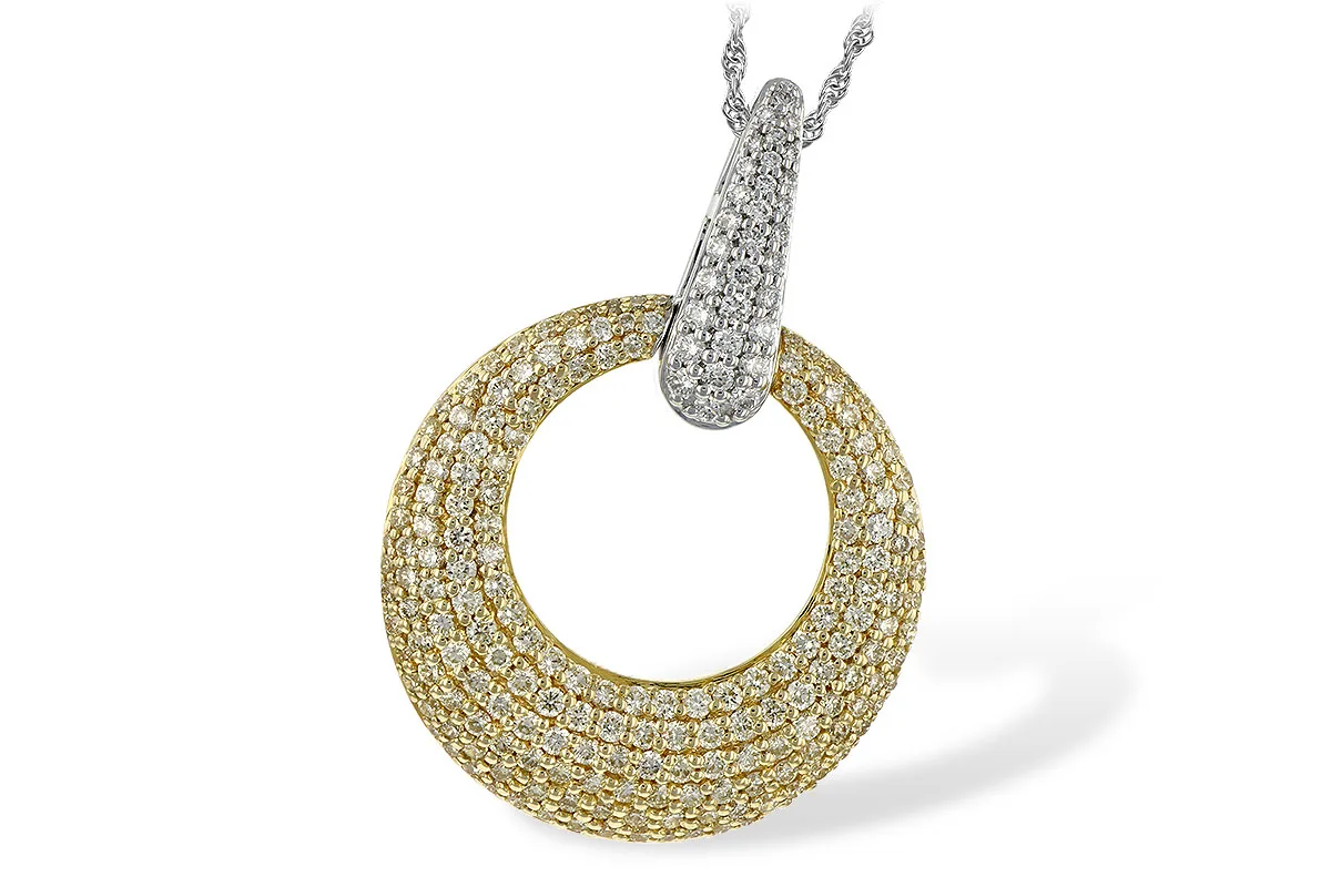 Yellow Diamond Necklace in two-tone (reversed)