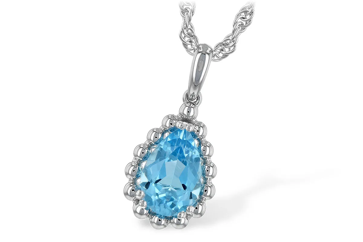 Blue Topaz Necklace in white gold