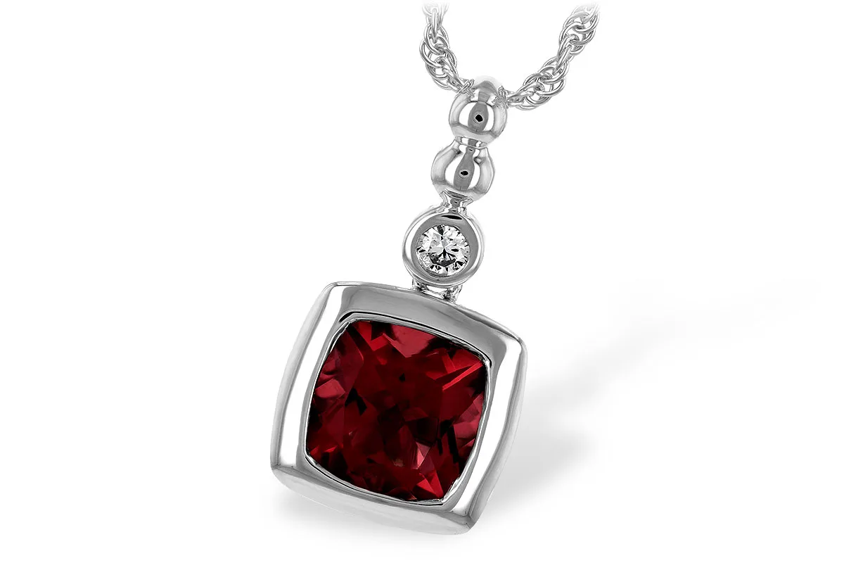 Garnet Necklace in white gold