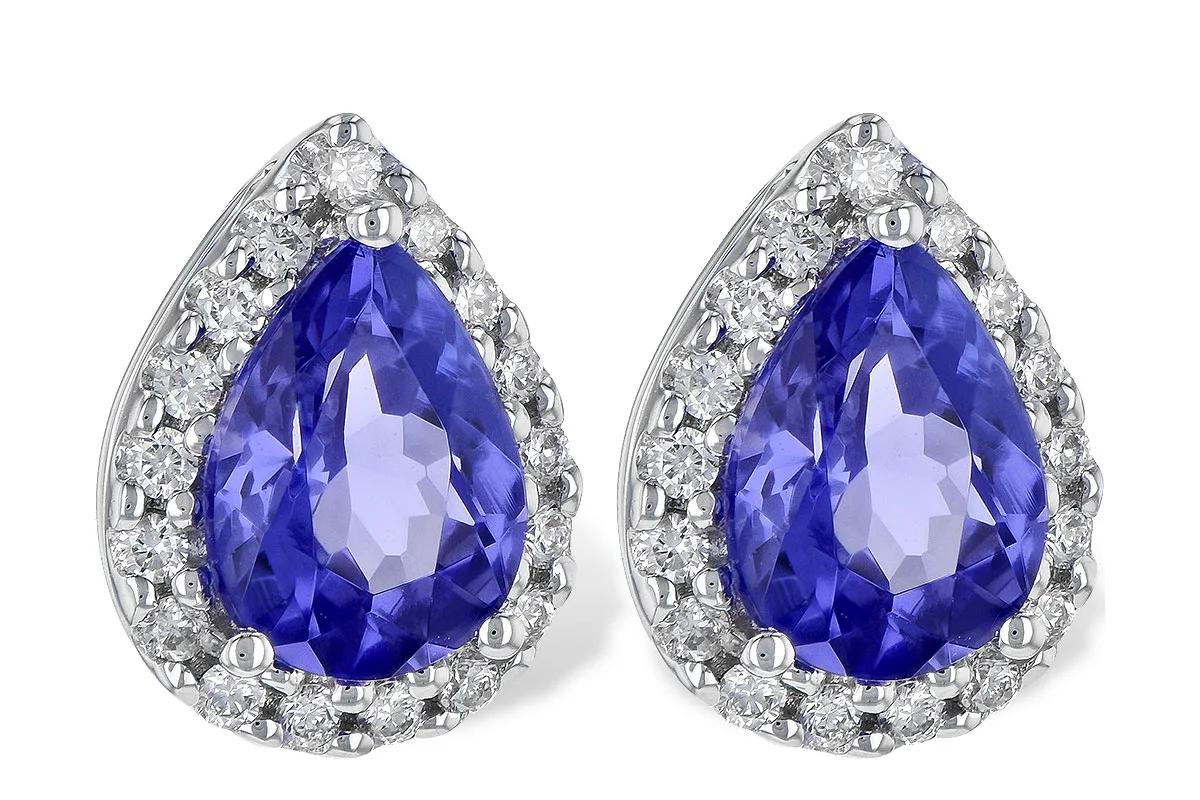 Tanzanite Earrings in white gold