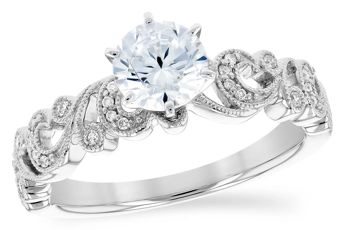Diamond Semi-Mount Engagement Ring in white gold