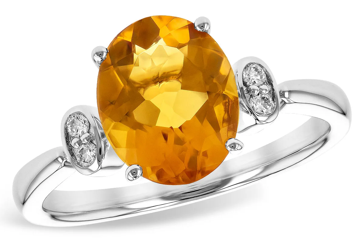 Citrine Ring in white gold