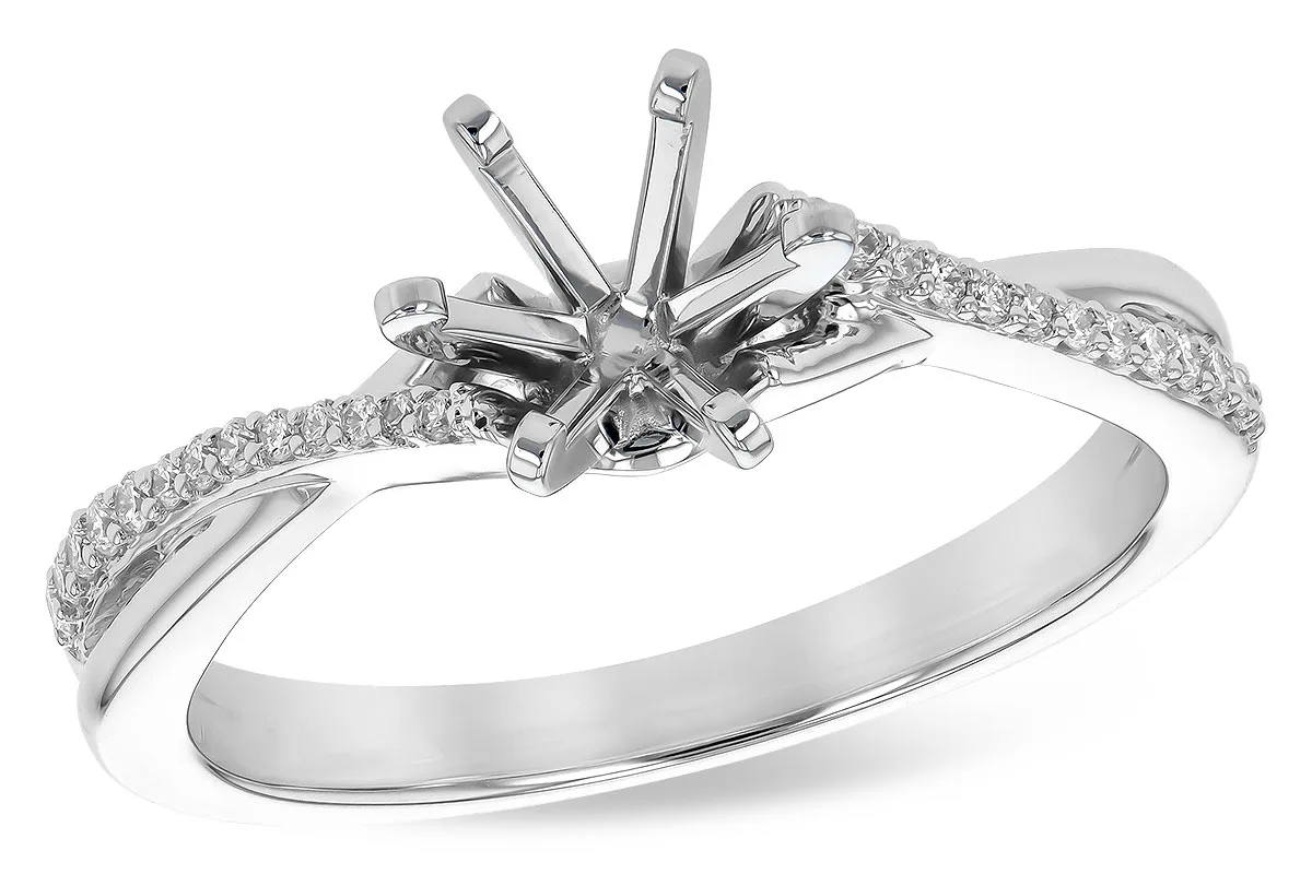 Diamond Semi-Mount Engagement Ring in white gold