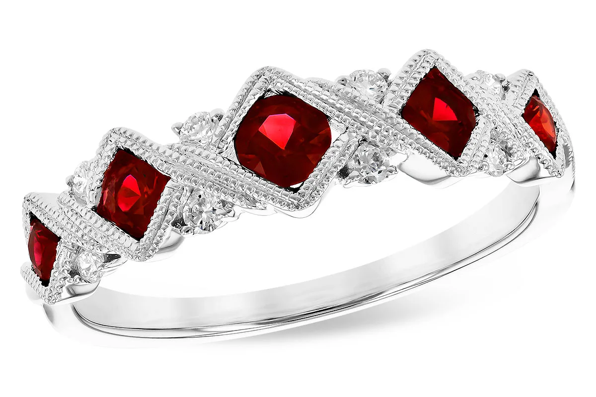 Ruby Anniversary Band in white gold