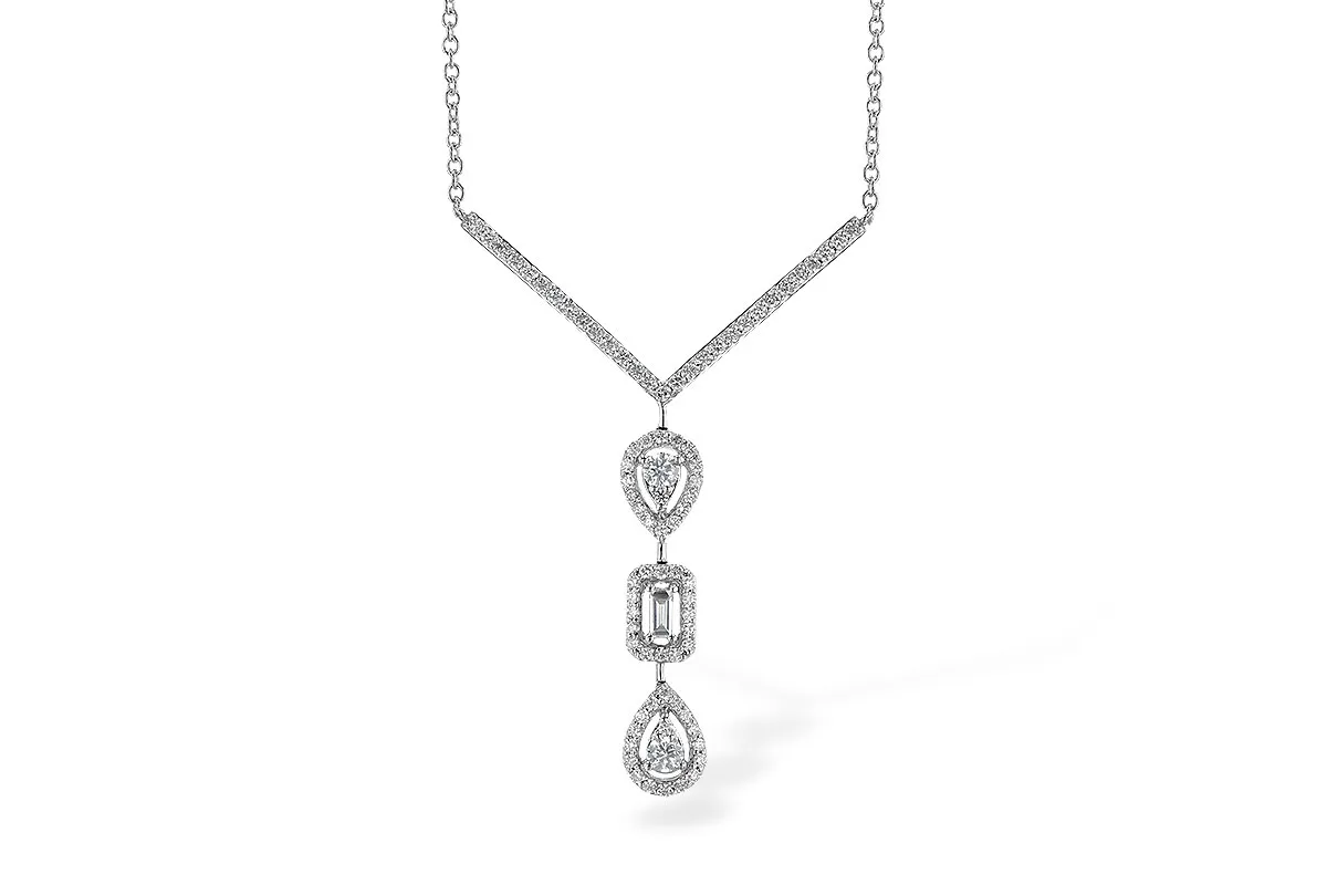 Baguette Diamond Necklace in white gold