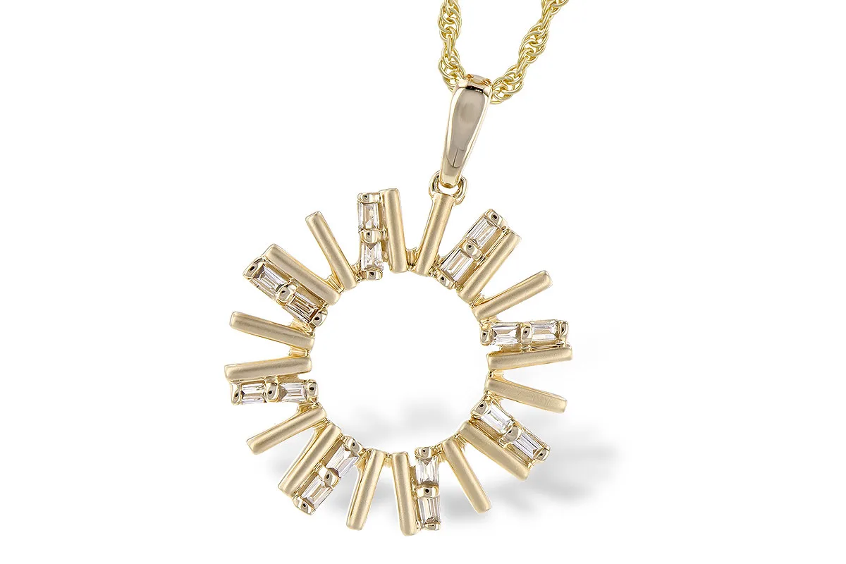 Baguette Diamond Necklace in yellow gold
