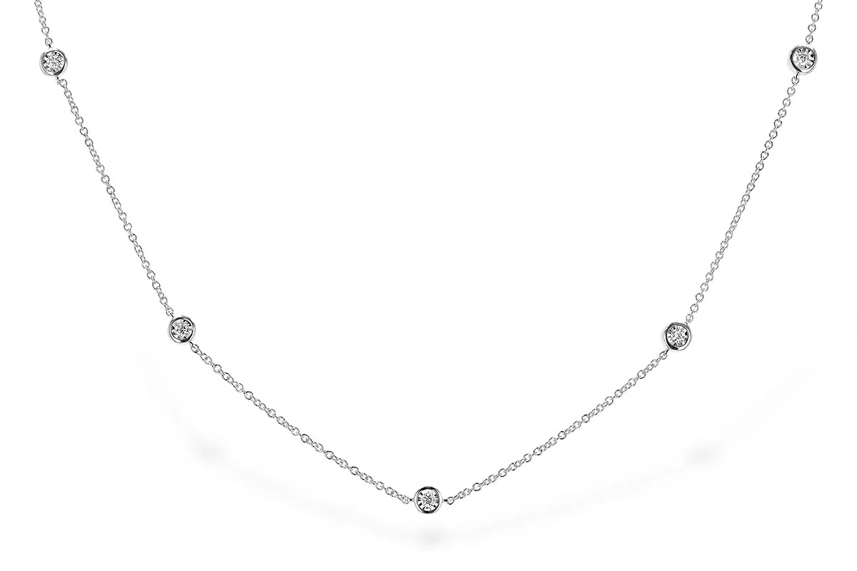 Diamond Station Necklace in white gold