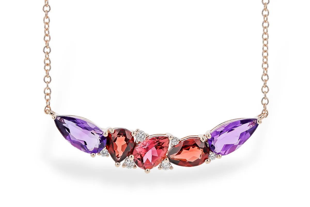 Semi-Precious Stone Necklace in rose gold