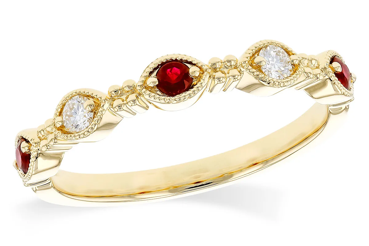 Ruby Wedding Band in yellow gold